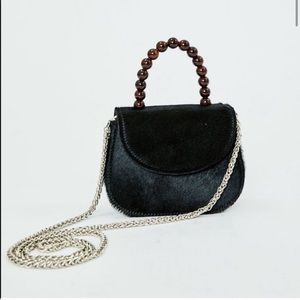 Micro Maryam Nassir Zadeh Tiny Black Ponyhair Bag